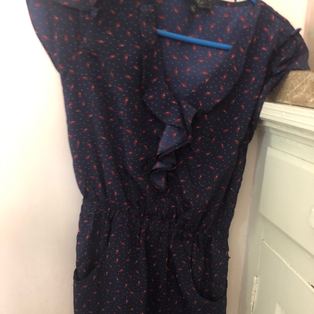 Navy patterned dress